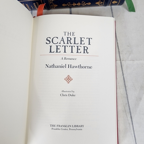 The Scarlett Letter Vintage 1979 Franklin Library Novel 1/4 Leather Bound - Picture 3 of 13